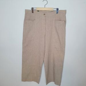 Tilley Tan Hemp Blend Straight Leg Trouser Beige Pants Size 14